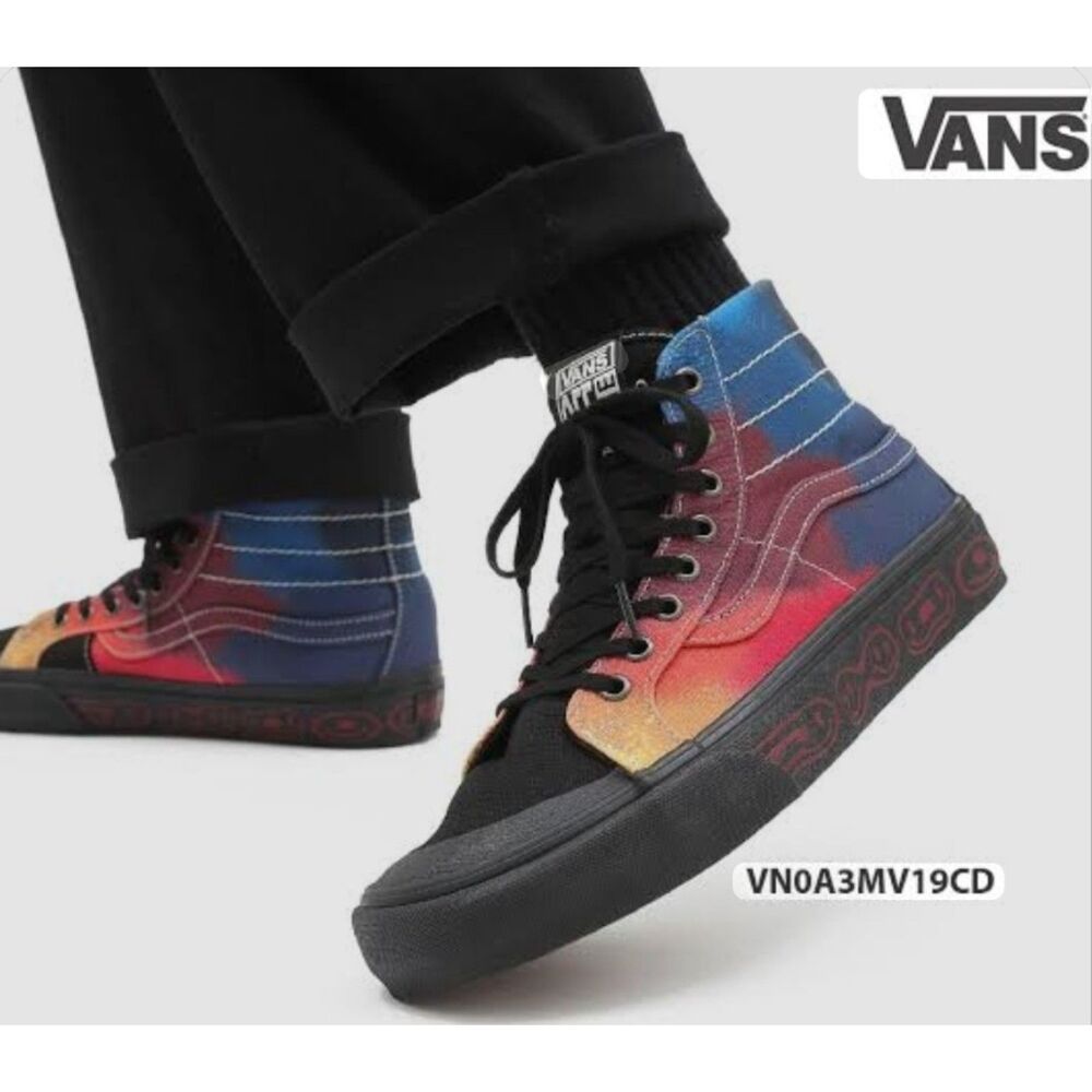 Vans Sk8-Hi 138 Decon SF Have A Trip Rainbow Black Sneakers - Size 9.5